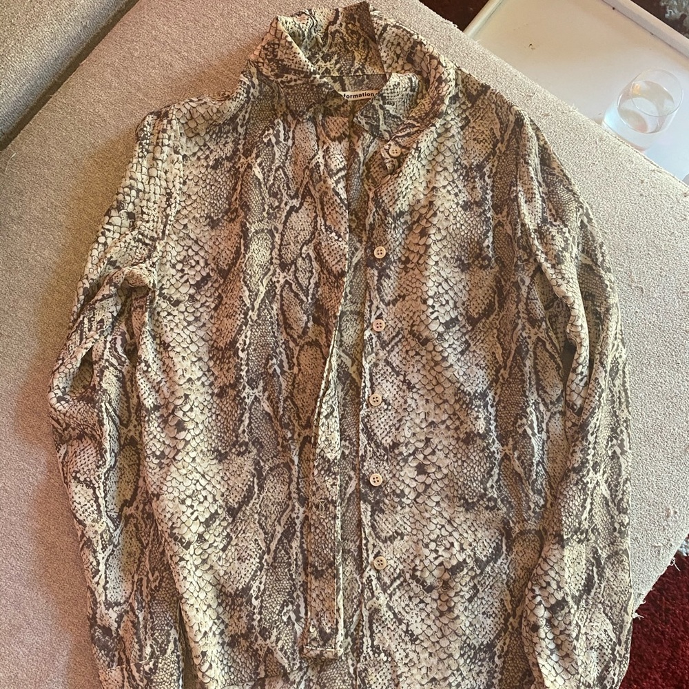 Reformation animal print shirt